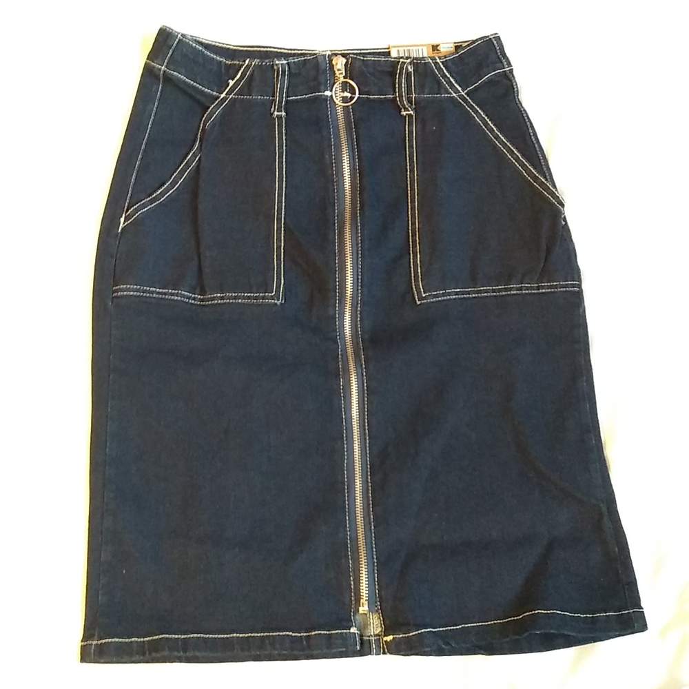 Route 66 Short Jean Skirt With Pockets